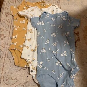 Carter's Floral Bodysuit Set - Blue, Yellow, Cream